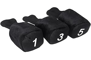 TENLACUM Juego de 3 negro cuello largo de Golf Club cabeza Covers Funda proteger 1 3 5