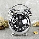 EgBert 4 Zoll Ultra Silent Wecker Kreative Einfache Art Der Modernen Wecker Kinderschlaf Zimmer Uhr - Silber