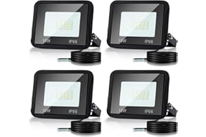 ‎CECAYLIE Cecaylie 4er 10W LED Strahler Außen, LED Fluter 3000K Warmweiß 900LM LED Scheiwerfer IP66 Wasserdicht LED Flutlicht Außenstrahler Außenleuchte für Werkstatt Garage Garten