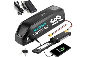 EXECYC Batterie de vélo électrique 48v 20.8Ah pour 500w 750W 1000W 1500W Ebike kit Roue Avant arrière Bafang Kit (48V 20Ah/HailongBattery/LG5200 Cell)(Chargeur Inclus)