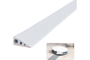 ‎BRIMOREA Gummi Türschwellenrampe Rampe, 6.5x2.5X100CM Bordsteinrampe, PVC Saugroboter Türschwellenrampe, übergangsschienen Selbstklebend Schwellenrampe für Rollstuhl, Kinderwagen, Rollator & e Scooter Weiß