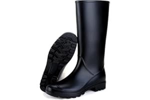 Jesindr Womens Wellies, Waterproof Knee-High Wellington Boots Women, Non Slip Tall Wide Calf Rubber Welly Boots, Outdoor Work Garden Shoes Ladies Rain Boots