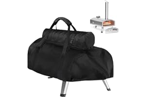 Rilime Barbecue Covers, Pizza Oven Carry Cover for Ooni karu 12 with Detachable Chimney Bag, Portable 500D Oxford Cloth Pizza Oven Cover for Outdoor Wood Fired (500D 95x42x22cm)