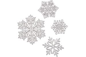 CRLLDPM 4 Piezas Troqueles Scrapbooking Navidad, Copos de Nieve Troqueles, Copos de Nieve Troqueles Navideño, Troquel Navidad, Troqueles Metal, Troqueles Corte Metal, Para Regalo Navidad Manualidades