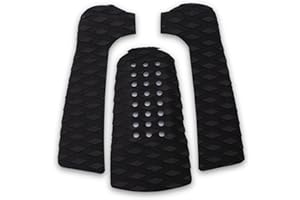 YOSOO HEALTH GEAR Almohadilla de agarre para tabla de surf, 3 piezas Almohadilla de tracción para tabla de surf Tabla de surf negra Almohadilla de tracción antideslizante Placa trasera Agarre de cubierta