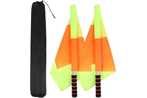 ALEOHALTER Schiedsrichter-Flagge, wasserdicht, Fußball-Training, Linienführer-Flaggen-Set, Edelstahlstange, Schaumstoffgriff mit Tragetasche für Fußball-Hockey-Training (wie abgebildet), 2 Stück