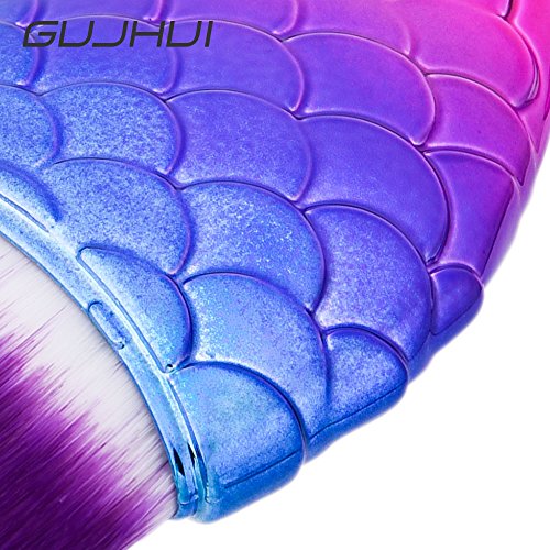 Makeup Pinsel Set 8 Stück Meerjungfrau Blush Eyeliner Lip mit Mermaid Round Pinsel Contouring Kit Foundation Kosmetiktasche - 5