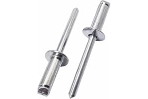SKIR'CO Lot de 15 rivets aveugles en aluminium 6,0 x 16 mm, mandrin en acier, rivets pop à tête bombée DIN 7337