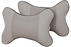 XSQD 2 Pezzi Cuscino Poggiatesta Auto, Cuscino in Pelle PU, Poggiatesta per Sedile Auto, Cuscino Morbido Nero, Sostiene Collo Allevia Dolore, Cuscino Collo in Memory Ergonomico, Cuscino Cervicale per Guida