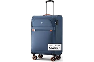 ABISTAB Trier Weichschalen Handgepäck Koffer 55 × 35 × 23 cm, Leichter Stoffkoffer Trolley klein, Reisekoffer mit Rollen & Zahlenschloss, 47 Liter,dunkelblau