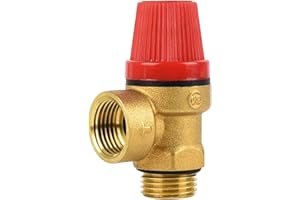 SENRISE Valvola di sicurezza Valvola di sfiato in ottone valvola di riduzione della pressione per acqua, olio, gas non corrosivo non infiammabile (maschio 1/2", 5 bar)