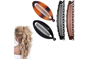 LULIYLDJ 4 Retro-Bananen-Haarspangen für dicke Locken, Fischschwanz-Haarschmuck, zwei Bananen-Clip-Kämme für Damen und Mädchen