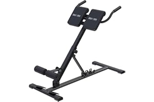 ‎GORILLA SPORTS GORILLA SPORTS® Rückentrainer - Klappbar, Verstellbar, Stabil, bis 150kg, Stahl, Schwarz - Hyperextension Bank, Rückenstrecker Gerät, Fitnessgerät für Rücken, Bauch, Zuhause