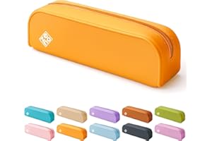 ZENO Estuche Amarillo de Silicona – Portatodo Escolar para Lápices, Estuche Pequeño Unisex de Un Compartimento, Neceser Minimalista para Mujer, Hombre o Adolescente – Amarillo - Honey Beach