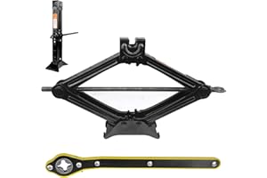 Riloventa Wagenheber 2T, Wagenheber Scherenwagenheber, Scheren Auto, Autoheber Wohnwagen, Scherenheber Ratschenschlüssel, Auto Heber Ratsche mit Radkreuz, Spindelwagenheber