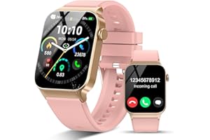 STECEi Montre Connectée Homme Femmes avec Appel Bluetooth, 1.85" Smartwatch avec 110+ Sportifs,Etanche IP68 Smart Watch, Podometre/Cardiofrequencemetre/Sommeil, Montre Sport pour iOS Android, Rose