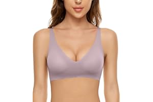 CheChury Sujetador Mujer Sujetadores sin Costuras Bralette sin Aros Bra Básico Push Up Sujetadores Transpirables Sujetador Comodos con Cuello en V Interior con Tirantes Elásticos