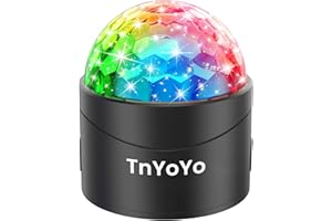 TNYOYO Discokugel, Discolicht Partylicht LED Musikgesteuert Disco Lichteffekte 360° Rotierende Disco Lights Lampe mit Fernbedienung für Kinder, Home Geburtstag KTV