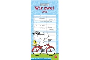Peanuts Planer Wir zwei 2025: Wandplaner mit 2 Spalten. Kultiger Wandkalender 2025 zum Eintragen. Praktischer Paarkalender mit den bekannten Snoopy-Comics. 16 x 34,7 cm. (Peanuts Kalender Heye)