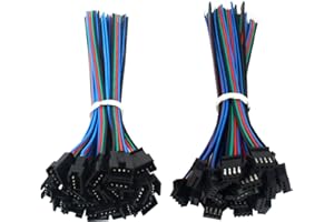 VIPMOON 20 Pares JST SM 4 Pines Enchufe Macho a Hembra，Conectores de Enchufe, Cable Adaptador de Conector de Cable Adecuado para SMD 3528/5050 RGB LED Strip