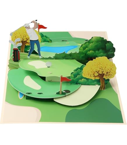 Biglietto Di Compleanno Per Zio Con Golf - Formato A5 (148x210 Mm) - Con Busta Rossa - Stampato Nel Regno Unito