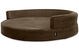 Kopeks Housse de rechange pour canapé rond Lit pour chien Taille L Marron