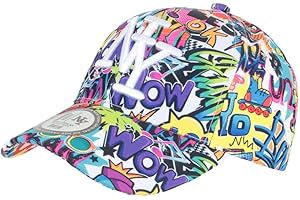 Hip Hop Honour Casquette Enfant Blanche et Violette Pop Art Dessins Animes Baseball Boom 7 a 11 Ans - Taille Unique - Blanc