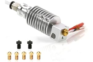 IMETRX V5 J - head I3 Mega hotend 12V mit 2 stück V6 - düse aus gehärtetem - Stahl 0.4mm 5 stück V6 - messingdüsen 0.4mm für anycubic Mega I3, mise à niveau de la série prusa I3 3D Drucker teile