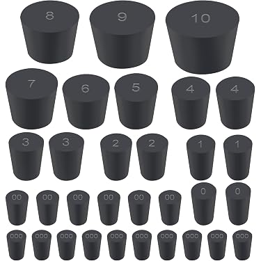 4 Bouchons En Caoutchouc Coniques 25,5mm (22-27mm) - Pour Labo Ou Bricolage - Neuf