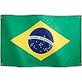 Runesol Brazil Flag 3x5, 91x152cm, Bandeira do Brasil, 4 Grommets, Brass Eyelet in Every Corner, Sao Paulo Anniversary, Brazilian Banner, Football Supporters, Premium Flags, Waterproof