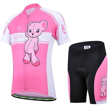 Completo Ciclismo Bambini - Maglia Manica Corta + Pantaloncini Imbottiti | Set Unisex Per Bici