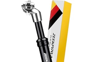 ZEEKPOWA Tige de selle à ressort en aluminium de 350 mm de long - Tige de selle de vélo à ressort pour vélo électrique, VTT, descente, trekking