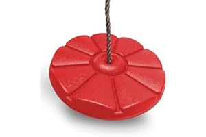 HIKS Products Red Kids/Childrens Button Disc Monkey Round Rope Swing, 28cm Diameter