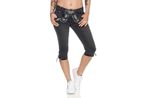 Hailys Damen Capri-Hose Trachten Jeans Stretch-Shorts Sussi GHT-0915319
