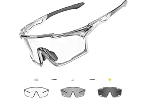KAPVOE Gafas de Ciclismo Fotocromáticas Protección UV400 TR90 Gafas de Sol Deportivas Transparentes para Hombre K70