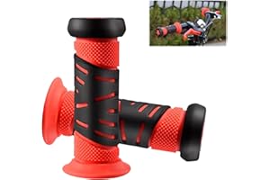 Batheidon Coppia di manopole bici bambino, manopole bici bambini,Manopole Manubrio in Gomma Morbida 95mm,Diametro 22mm,Sicurezza con Protezione Antiurto per Biciclette,Tricicli, Scooter