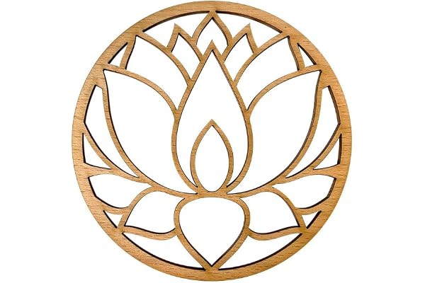 Décoration Murale Spirituelle Fleur de Vie, Fleur de Lotus, Arbre de Vie, Métatron, Main de Fatma, Om ou Aum, Bois ou plexigglass, diamètre 29 cm, Fabrication Artisanale française