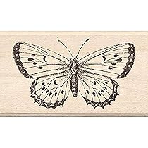 Timbro In Gomma Inkadinkado Con Grande Farfalla - Su Base In Legno, 4,4 X 7,6 Cm - 2