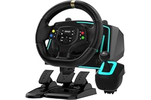 NBCP PS4 Lenkrad mit Pedale und Schaltung, Gaming Lenkrad PS4 1080° Fahrsimulation Auto Simulator mit pedalen Kupplungspaddel Schalthebel für Xbox One/Xbox Series X/PS4/PS3/PC/PS5/Xbox 360/Switch