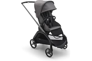 Bugaboo Dragonfly Carrito Urbano, Silla de Paseo Ligera y Compacta, Plegable con Una Sola Mano en cualquier Posición, Suspensión Completa, Cesta Inferior XL, Chasis de Grafito y Capota Grey Melange