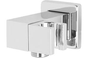 Welfenstein Wandanschlussbogen mit Brausehalterung HC6 eckig Messing verchromt