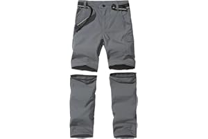 FLYGAGA Pantaloni Outdoor per Bambini Pantaloni da Trekking Pantaloni con Cerniera Pantaloncini Gambe Staccabili Unisex Giovani Ragazze estive con Cintura Traspirante ad Asciugatura Rapida
