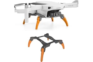 SINYUTIA Mini carrello di atterraggio 4K – Estensione pieghevole a sgancio rapido, protezione estesa per DJI Mini 4K Drone accessori (arancione-grigio)