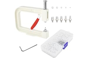 SHRJ Pearl Handmade Setting Machine with White Pearl Beads Rivet Studs and Tools Hand Press Machine for Decorating Clothes, Dresses, Bag, Hair Band DIY Crafts