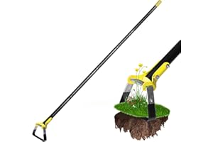 Plutohiker Pendelhacke mit Langstiel, 190 cm Metall Stiel Qualitätsstahl Gartenhacke für Jäten, Gartenarbeit, Unkrautrechen