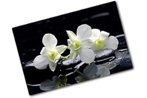 Tulup Tagliere Vetro Temperato - 80x52cm - Copri Piano Cottura - Orchidea