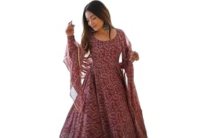 KD Women Floral Print Anarkali Kurta with Pant and Dupatta Set Anarkali Kurti for Women Plus Size upto 4XL