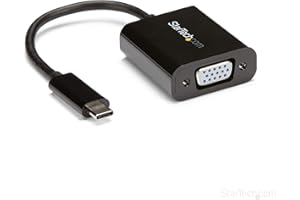 StarTech.com Adaptateur vidéo USB-C vers VGA - Convertisseur USB Type-C vers HD15 - M/F - 1920x1200 / 1080p - Noir (CDP2VGA)