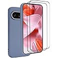 32nd Silicone Case Cover for Google Pixel 9 / Pixel 9 Pro With 2 X Screen Protectors, Slim and Durable Protective Case - Grey