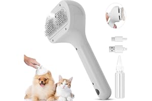 KQLHLHDYZ Spritz Comb Spazzola a vapore per cani e gatti, con spray, rimuove peli statici e volanti